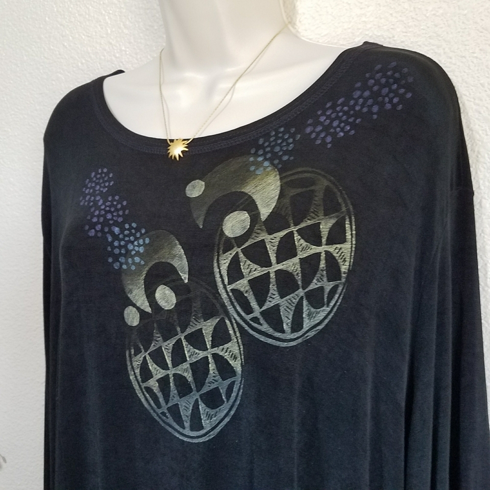 Blue Fish 1996 Printed Long Sleeve Lagenlook Dress - Picture 4 of 11